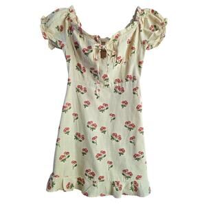 Urban Outfitters Women's Cherry Print Mini Baby Doll Dress SZ XS